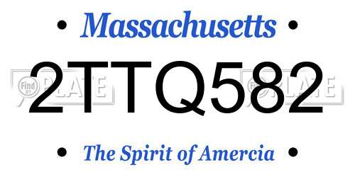 2TTQ582 Massachusetts License Plate