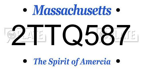 2TTQ587 Massachusetts License Plate