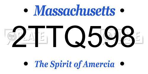 2TTQ598 Massachusetts License Plate