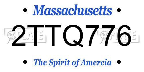 2TTQ776 Massachusetts License Plate