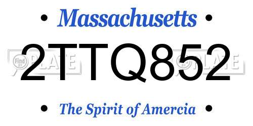 2TTQ852 Massachusetts License Plate