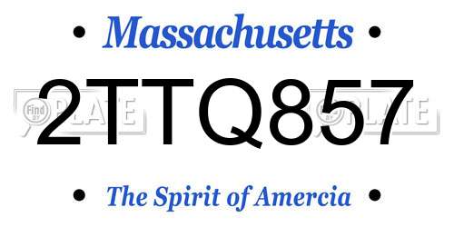 2TTQ857 Massachusetts License Plate