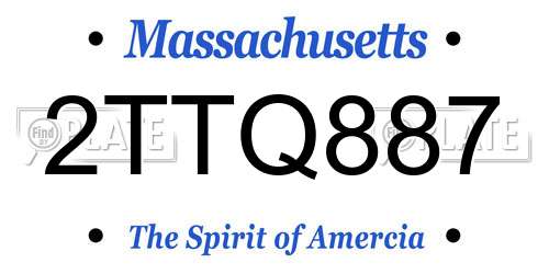 2TTQ887 Massachusetts License Plate