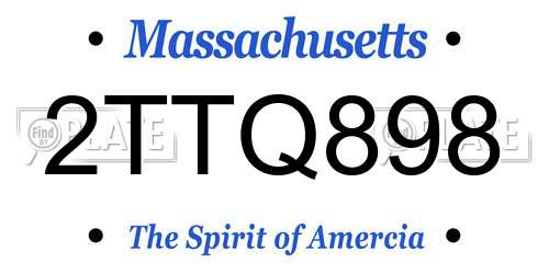 2TTQ898 Massachusetts License Plate