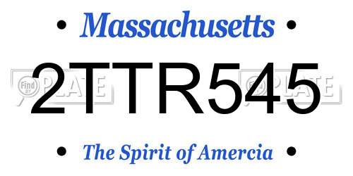 2TTR545 Massachusetts License Plate