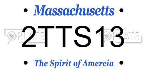 2TTS13 Massachusetts License Plate