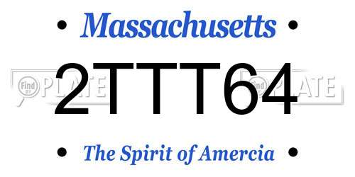 2TTT64 Massachusetts License Plate