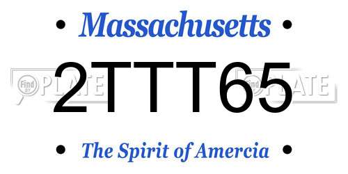 2TTT65 Massachusetts License Plate