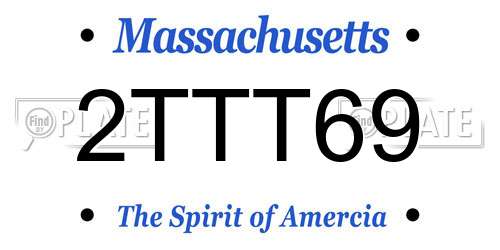 2TTT69 Massachusetts License Plate