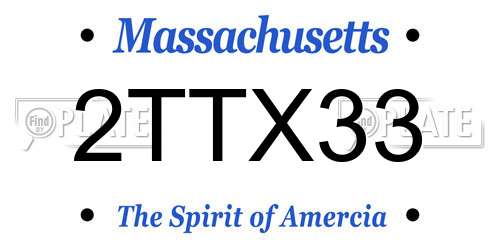 2TTX33 Massachusetts License Plate