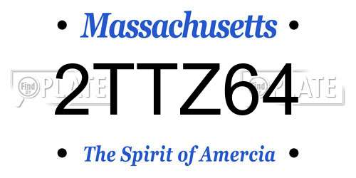 2TTZ64 Massachusetts License Plate