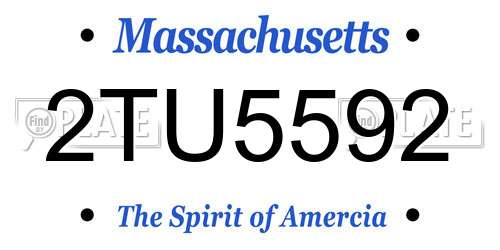 2TU5592 Massachusetts License Plate