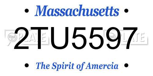 2TU5597 Massachusetts License Plate