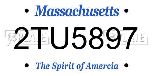 2TU5897 Massachusetts License Plate