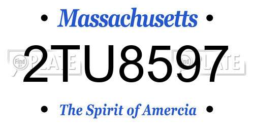 2TU8597 Massachusetts License Plate