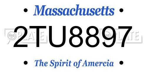 2TU8897 Massachusetts License Plate