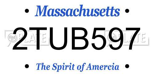 2TUB597 Massachusetts License Plate