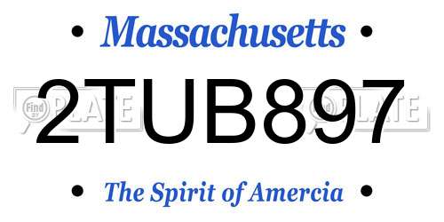 2TUB897 Massachusetts License Plate