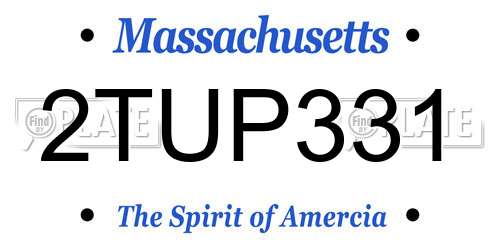 2TUP331 Massachusetts License Plate