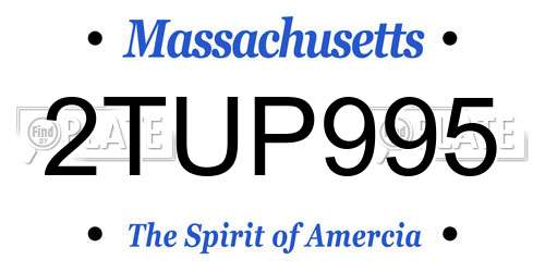 2TUP995 Massachusetts License Plate