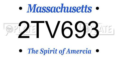 2TV693 Massachusetts License Plate