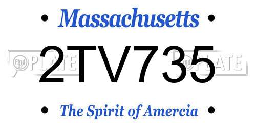 2TV735 Massachusetts License Plate