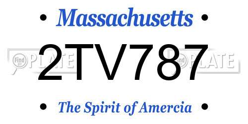 2TV787 Massachusetts License Plate
