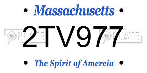 2TV977 Massachusetts License Plate
