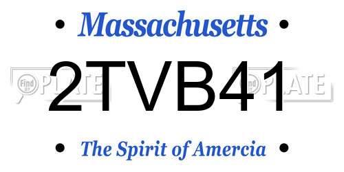 2TVB41 Massachusetts License Plate