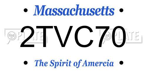 2TVC70 Massachusetts License Plate
