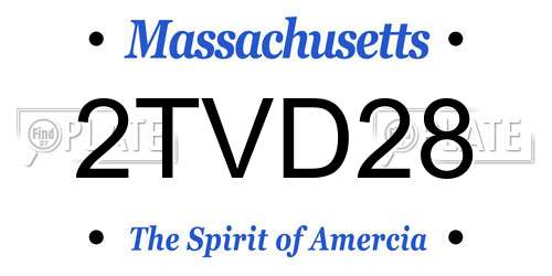 2TVD28 Massachusetts License Plate