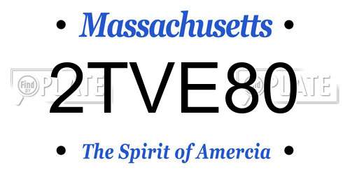2TVE80 Massachusetts License Plate