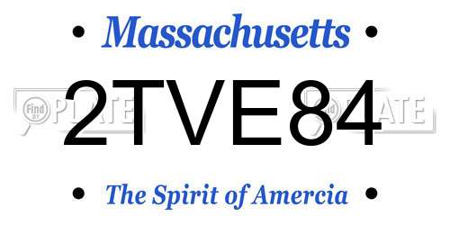2TVE84 Massachusetts License Plate