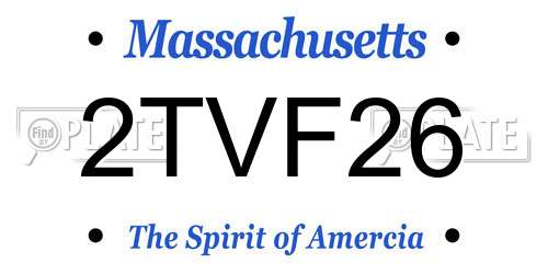 2TVF26 Massachusetts License Plate
