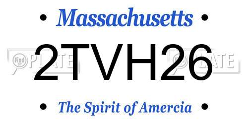 2TVH26 Massachusetts License Plate