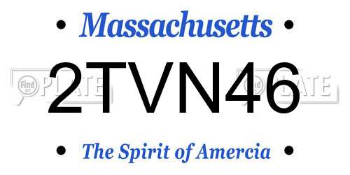 2TVN46 Massachusetts License Plate