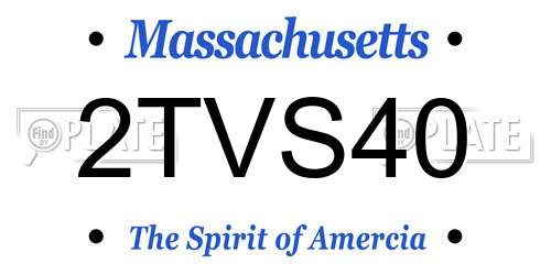 2TVS40 Massachusetts License Plate
