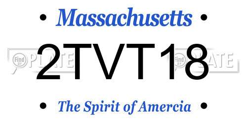 2TVT18 Massachusetts License Plate