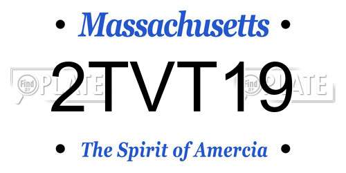 2TVT19 Massachusetts License Plate