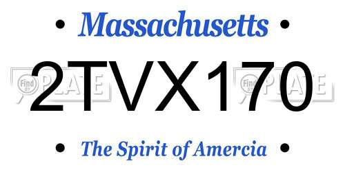 2TVX170 Massachusetts License Plate