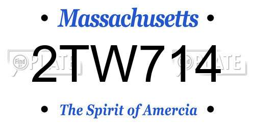 2TW714 Massachusetts License Plate