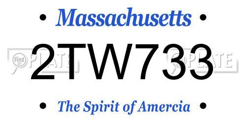 2TW733 Massachusetts License Plate