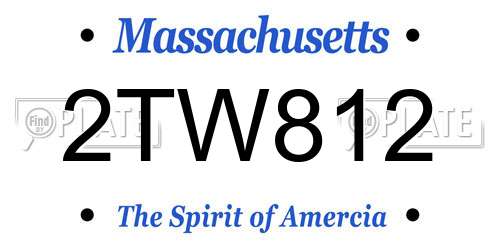 2TW812 Massachusetts License Plate