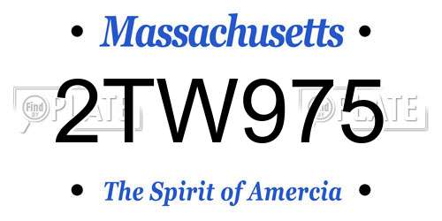 2TW975 Massachusetts License Plate