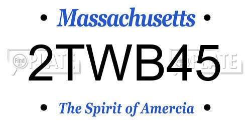 2TWB45 Massachusetts License Plate