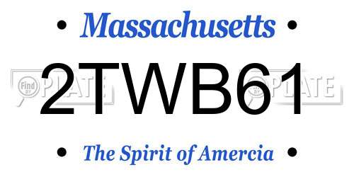 2TWB61 Massachusetts License Plate