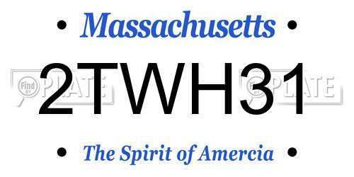 2TWH31 Massachusetts License Plate