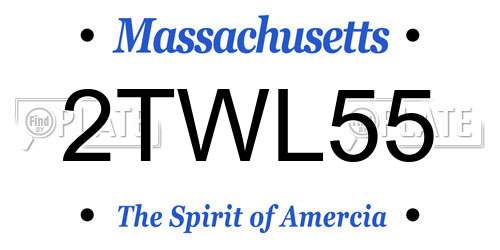 2TWL55 Massachusetts License Plate