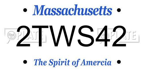 2TWS42 Massachusetts License Plate