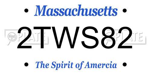 2TWS82 Massachusetts License Plate